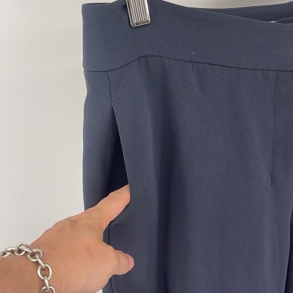 MM Lafleur Pippa wide leg flat front hi rise cropped trouser dress pants sz 10 - Picture 3 of 6